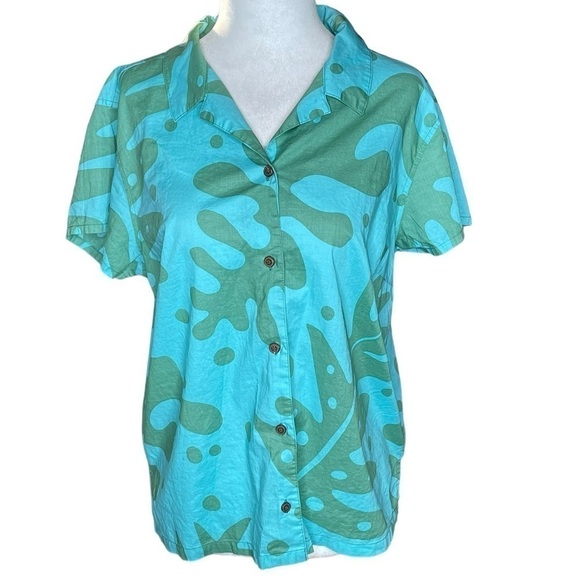 Vintage Patagonia Casual Tropical Button Down Collared Short Sleeve Top 12 Large - Picture 1 of 15